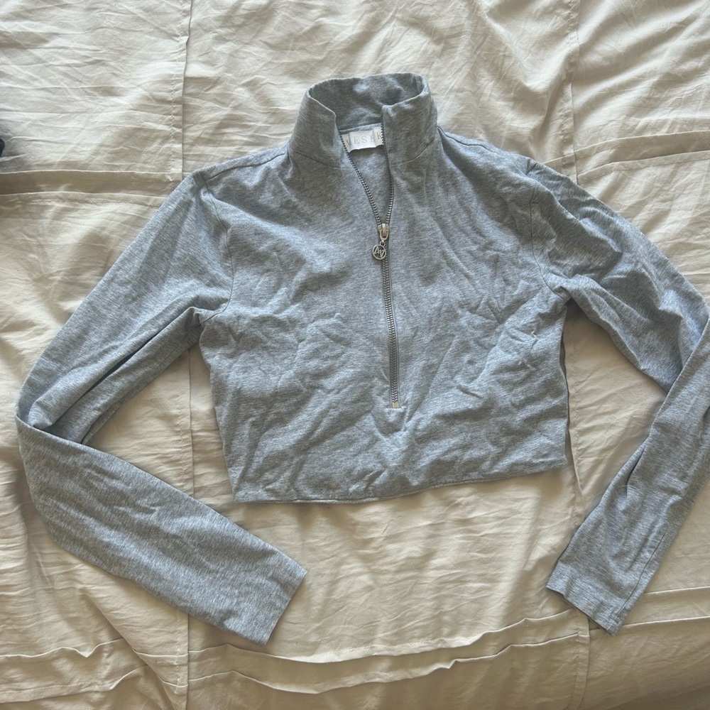 Meshki Long Sleeve Cropped Zip-Up Top
